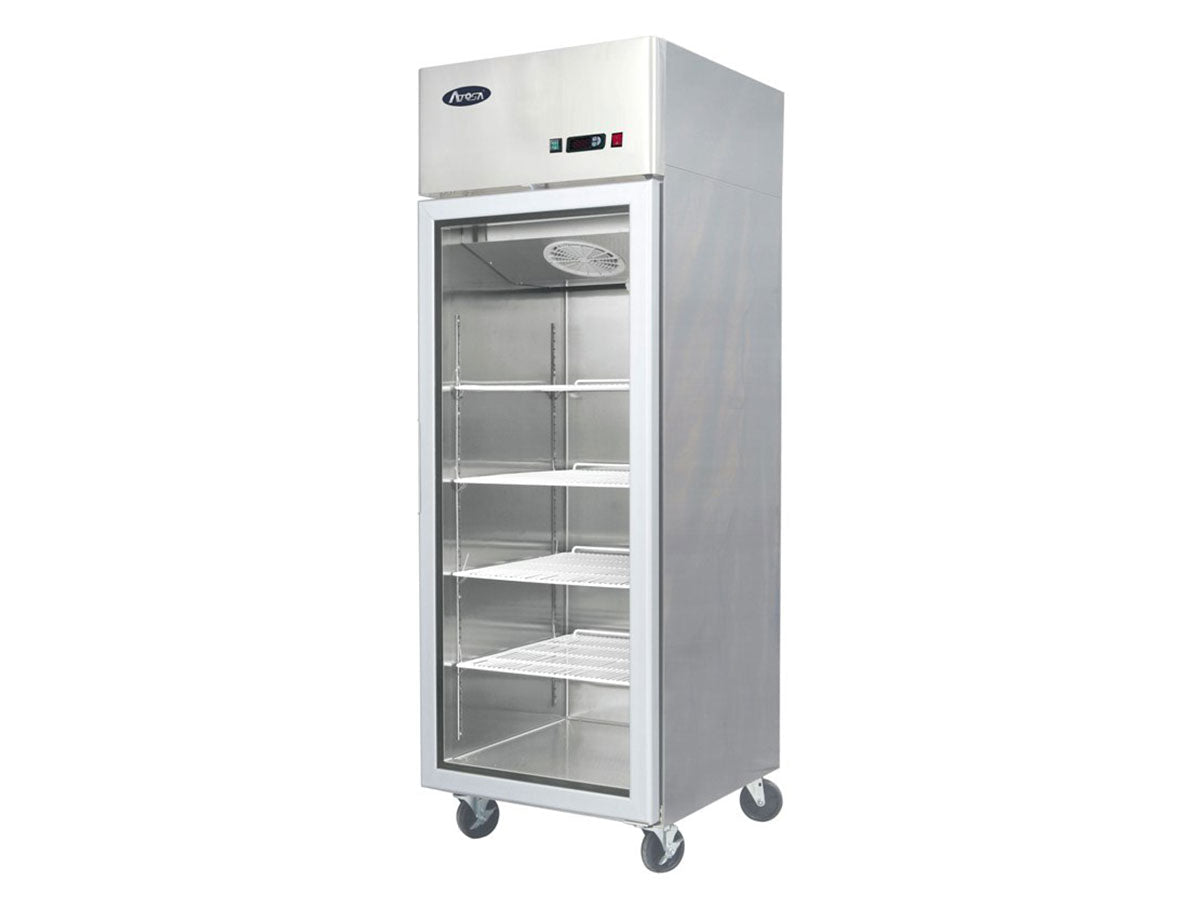 Industrifrys - Glasdörr - Rostfritt stål - 280 liter