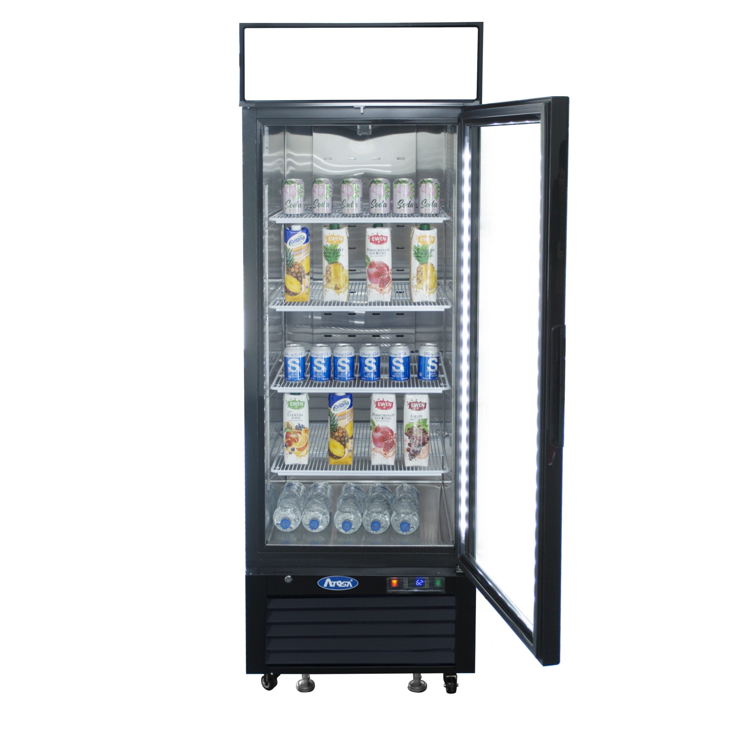 Displayfrys - 1 dörr - Svart - 405 liter