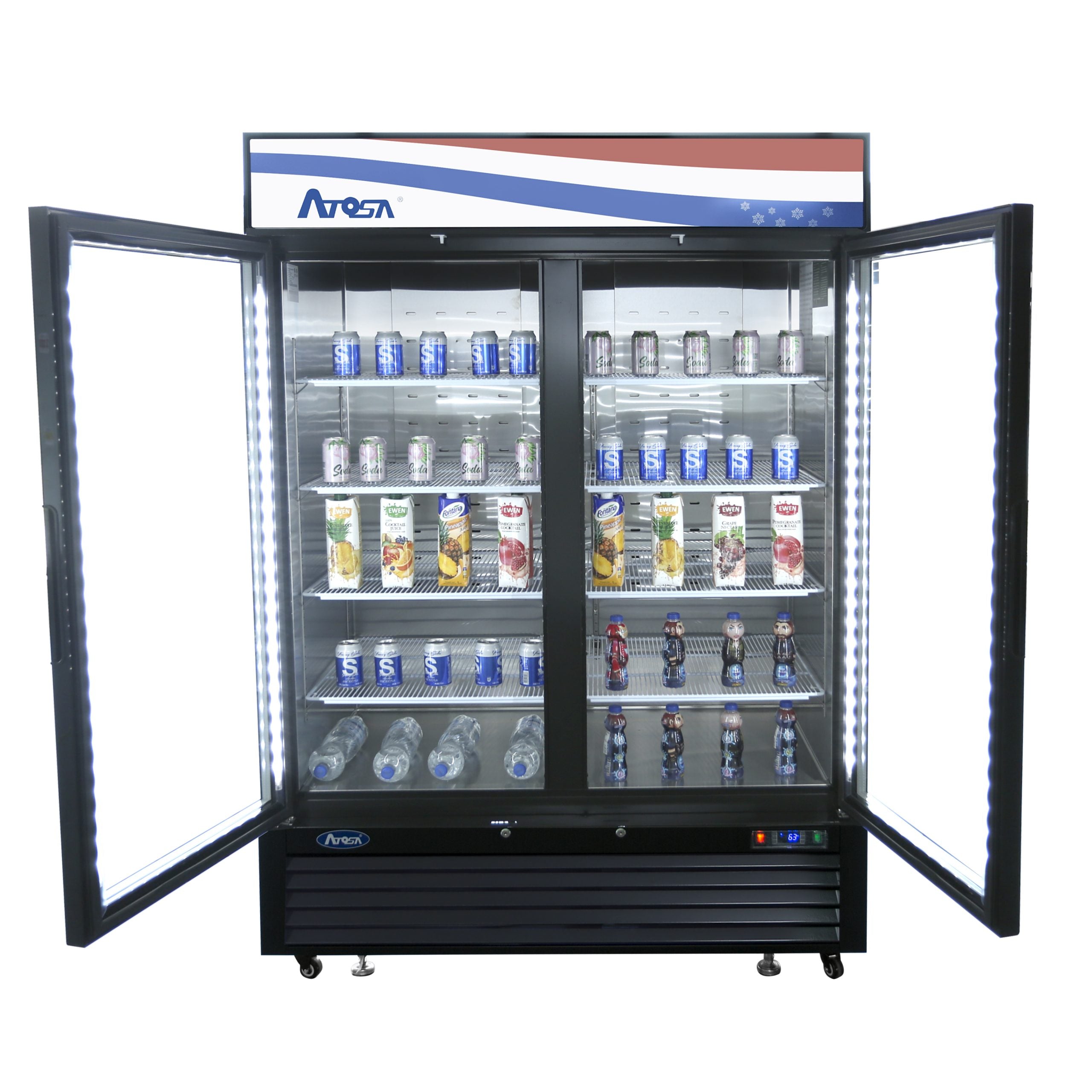 Displaykyl - 2 dörrar - Svart - 922 liter