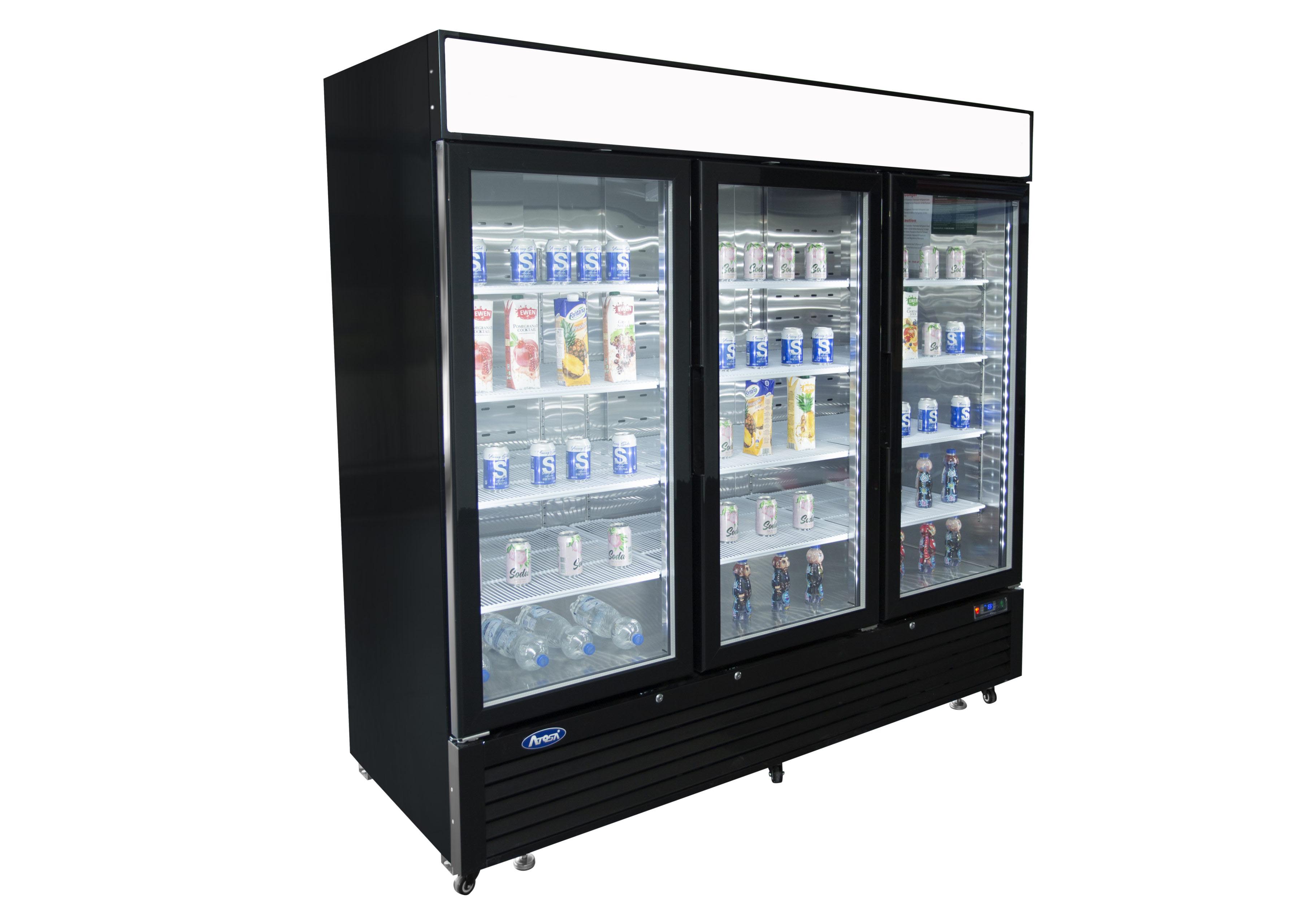 Displaykyl - 3 dörrar - Svart - 1436 liter