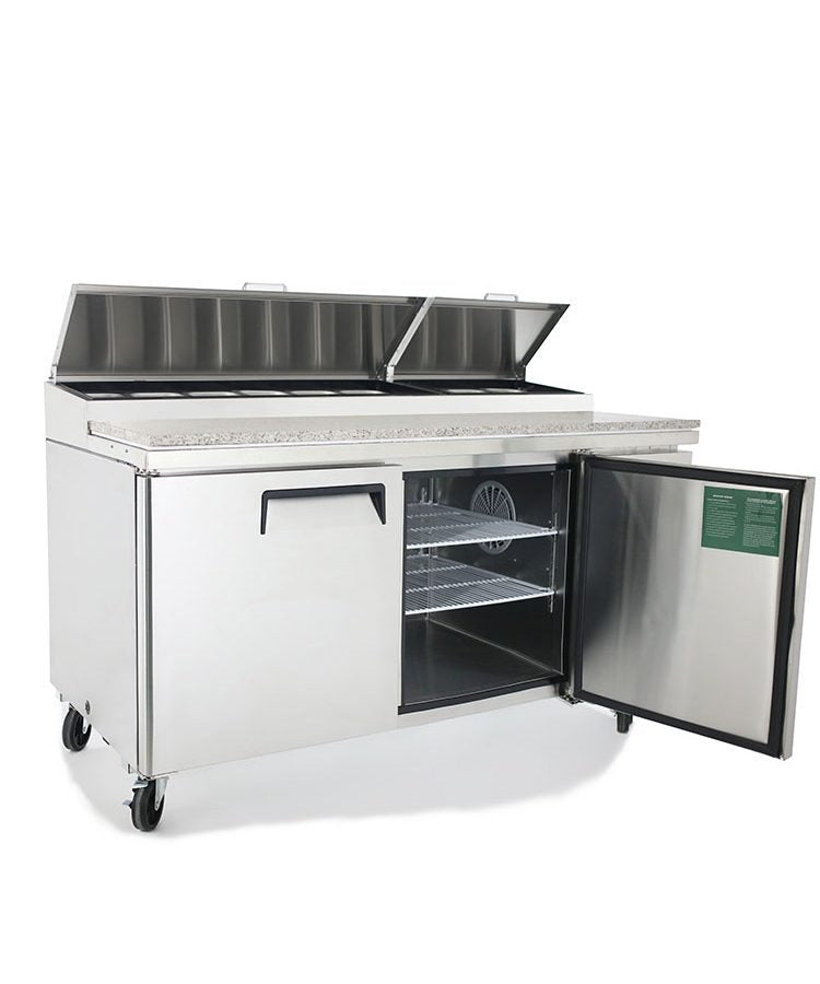 Saladette - 2 dörrar - Inklusive 9 x 1/3 GN-behållare, 100 mm djupa