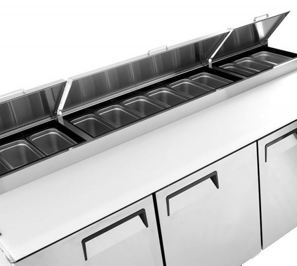 Saladette - 3 dörrar - Inklusive 12 x 1/3 GN-behållare