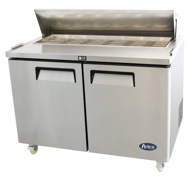 Saladette - 2 dörrar - Inkl. 6 x 1/3 GN-behållare / lock 100 mm djupa