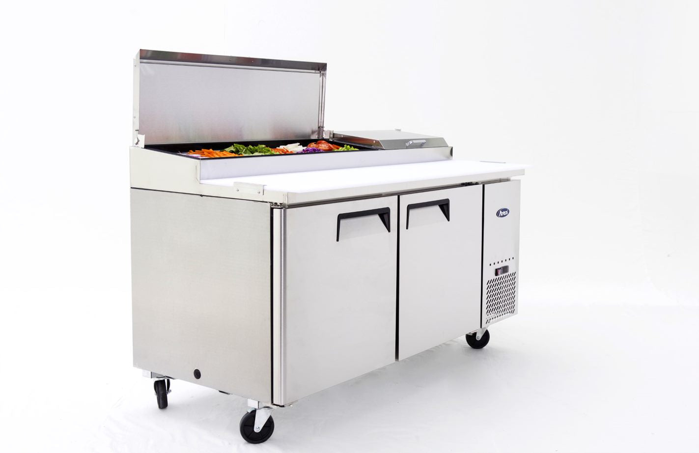 Saladette - 2 dörrar - Inkl. 6 x 1/3 GN-behållare / lock 100 mm djupa