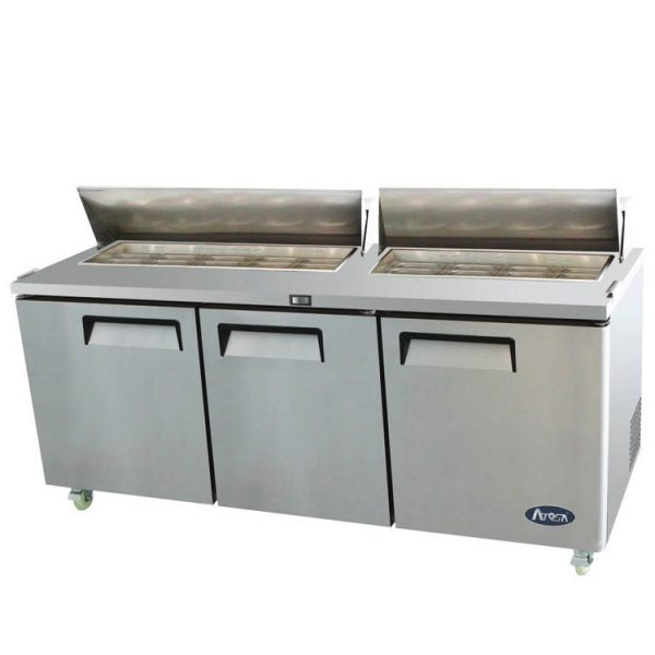 Saladette - 3 dörrar - Inkl. 9 x 1/3 GN GN behållare / lock 100mm djup