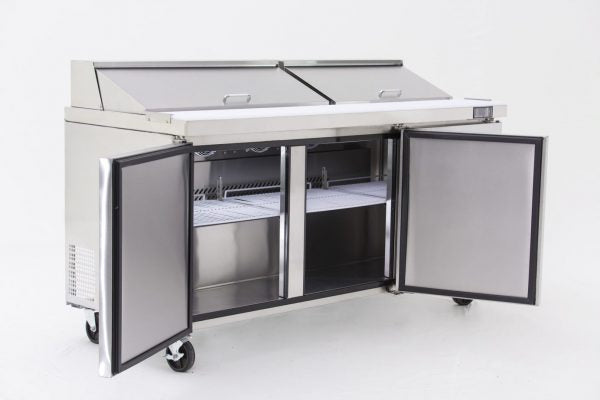 Saladette - 3 dörrar - Inkl. 9 x 1/3 GN GN behållare / lock 100mm djup