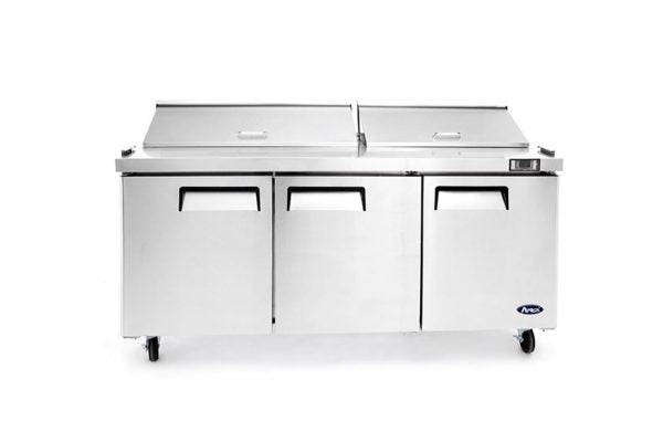 Saladette - 3 dörrar - Inkl. 9 x 1/3 GN GN behållare / lock 100mm djup