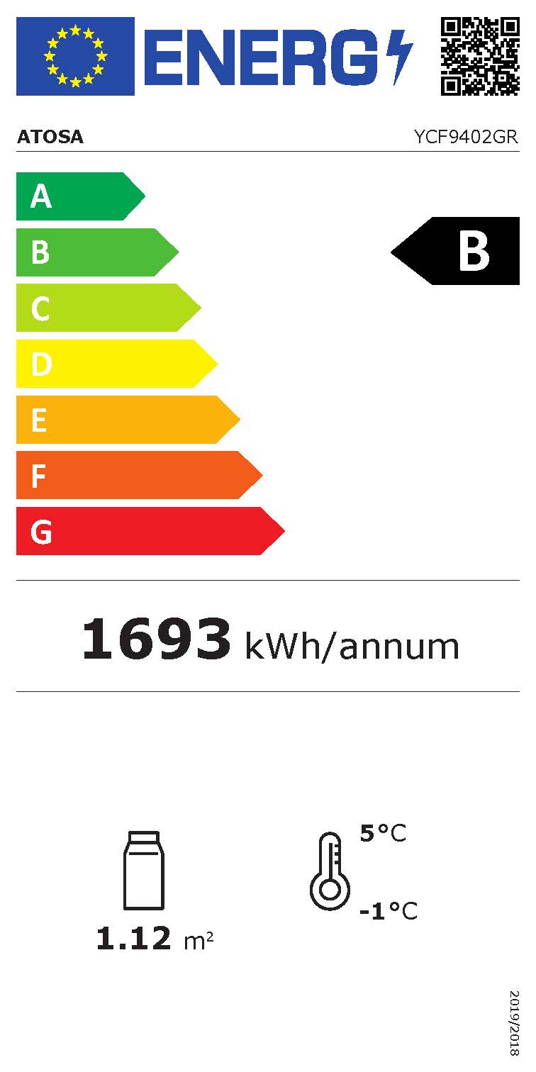 Kylskåp - 2 glasdörrar - Rostfritt stål - 620 liter