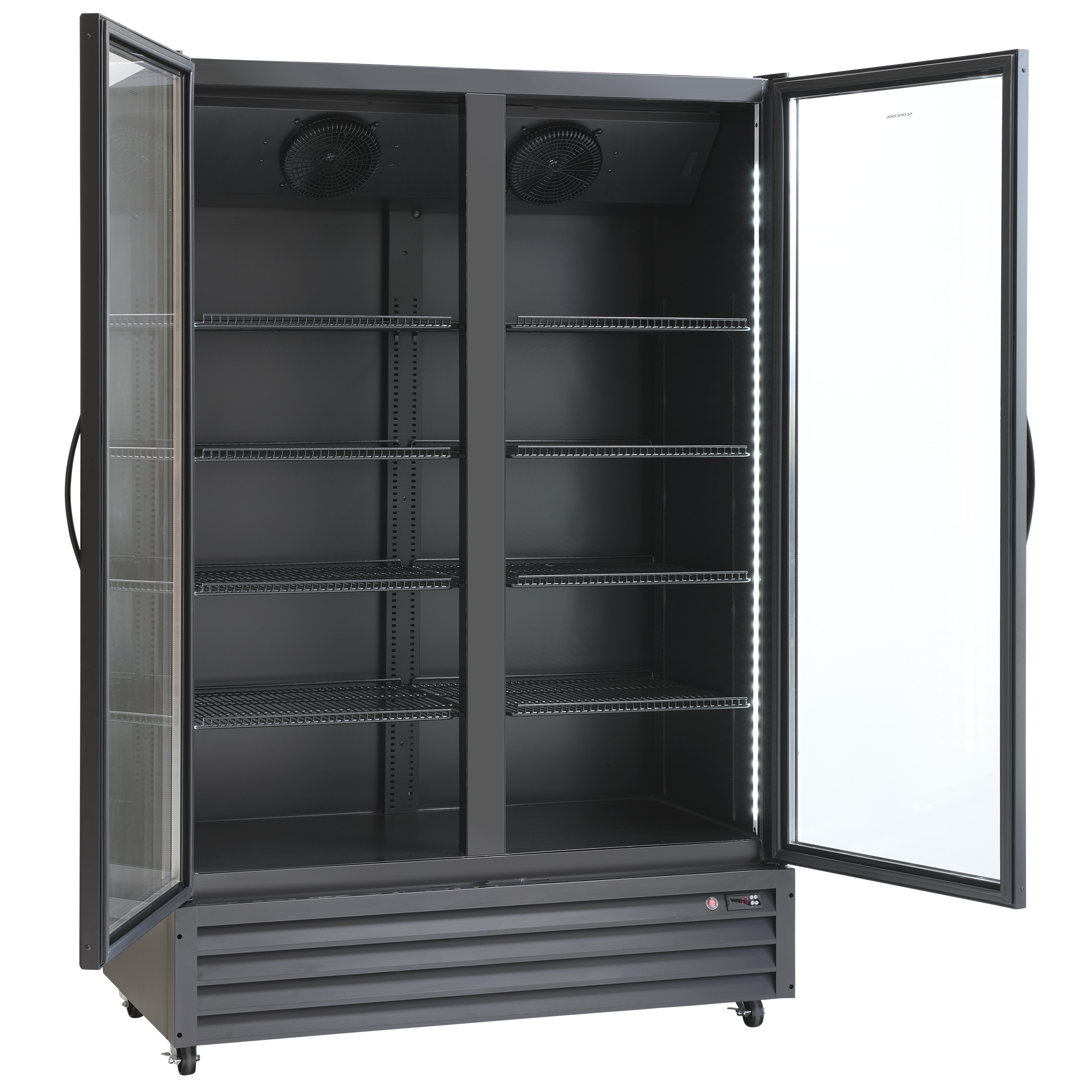 Displaykyl - 2 dörrar - 1100 liter - svart