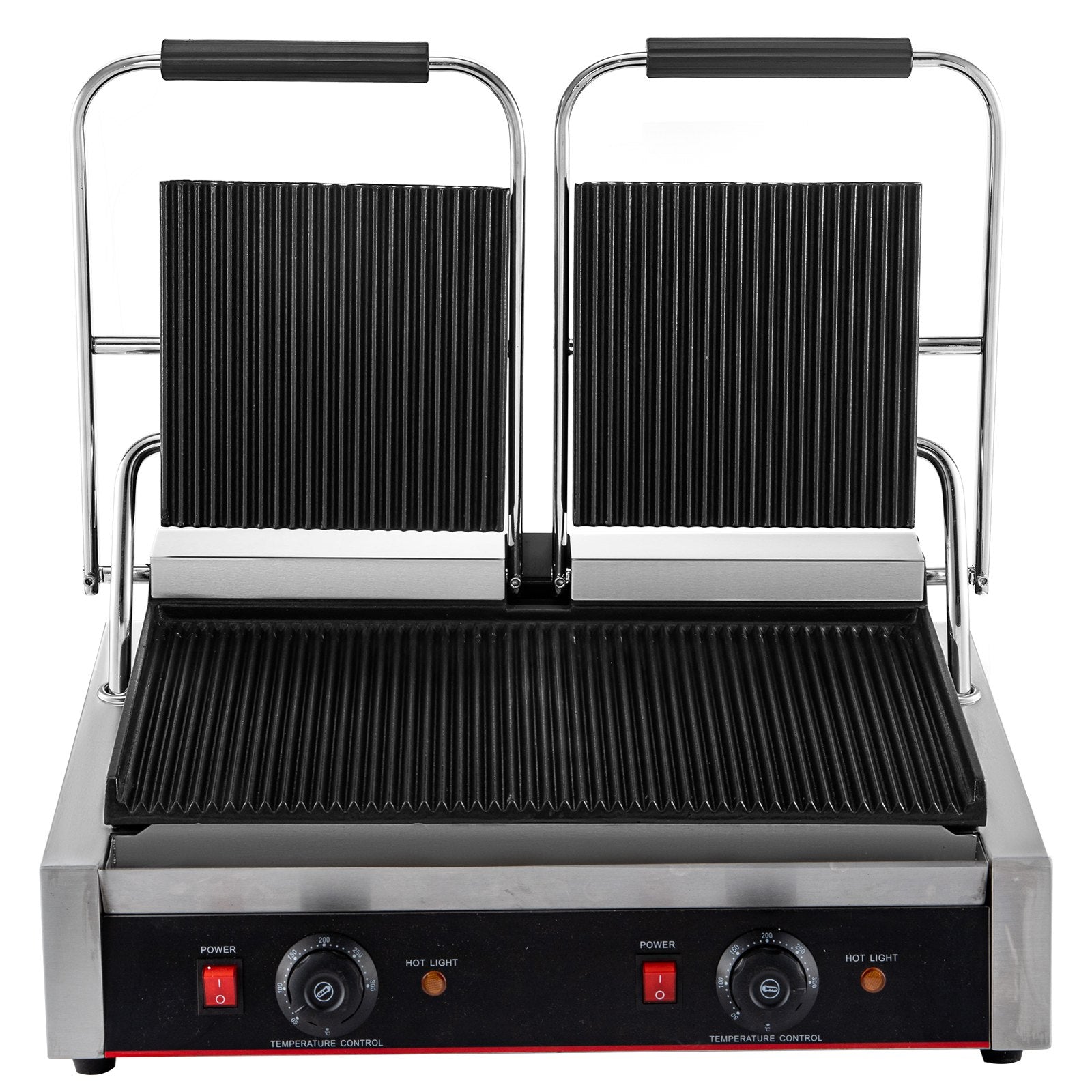 Kontaktgrill / Klämgrill - Räfflad yta - 490 x 230 mm